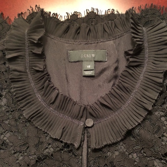NWT J Crew Ruffle Neck Lace Top - Picture 5 of 6